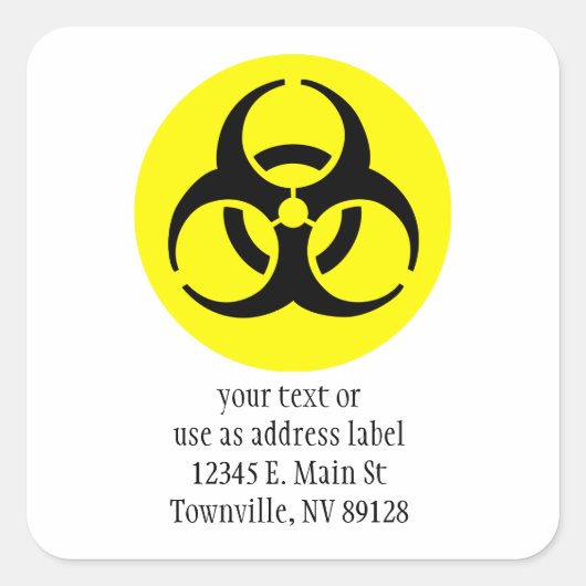BioHazard Symbool Vierkante Sticker (Voorkant)