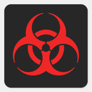 Biohazard Symbool Vierkante Sticker