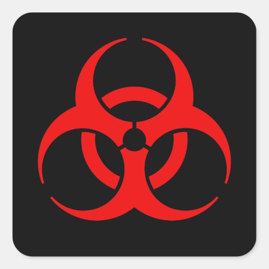 Biohazard Symbool Vierkante Sticker (Voorkant)