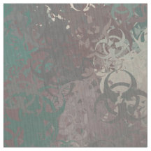 Biohazard Symbool Woodland Camo Fabric