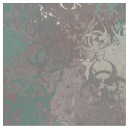 Biohazard Symbool Woodland Camo Fabric Stof