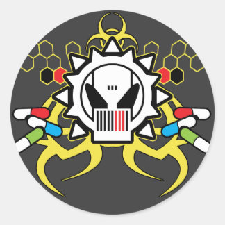 Biohazard Tech Skull Ronde Sticker