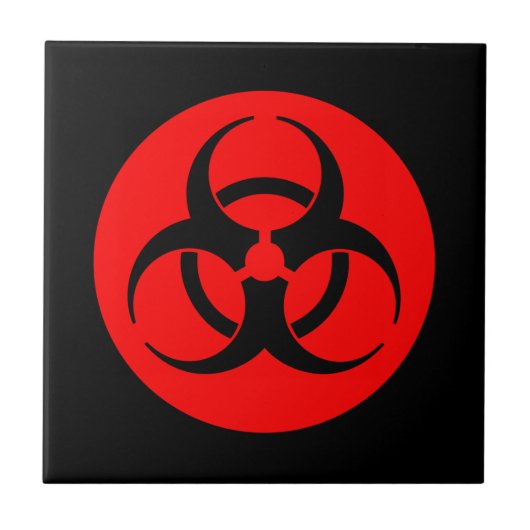 Biohazard Tegel voor rood en zwart Tegeltje (Voorkant)