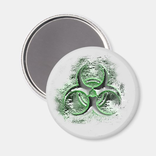 Biohazard teken symbool gloeiende quicksilver magn magneet (Voorkant / Achterkant)