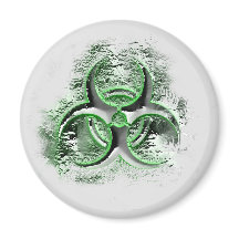 Biohazard teken symbool gloeiende quicksilver magn