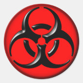 BioHazard Toxic - Red Ronde Sticker (Voorkant)