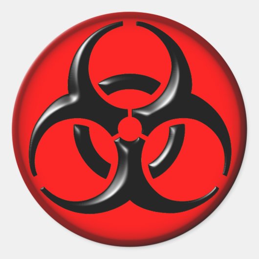 BioHazard Toxic - Red Ronde Sticker (Voorkant)
