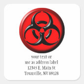 BioHazard Toxic - Red Vierkante Sticker (Voorkant)