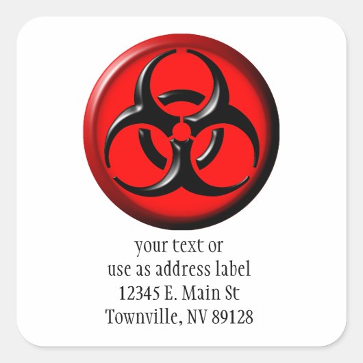 BioHazard Toxic - Red Vierkante Sticker (Voorkant)