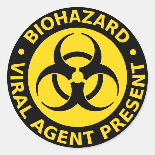 Biohazard Virus Waarschuwing Ronde Sticker (Voorkant)