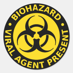 Biohazard Virus Waarschuwing Ronde Sticker