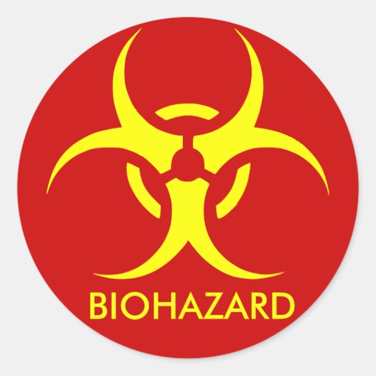 Biohazard! Waarschuwing gevaar Ronde Sticker (Voorkant)
