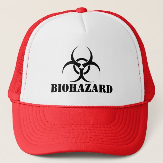 BIOHAZARD Waarschuwing Label Halloween Aankleden Trucker Pet (Voorkant)