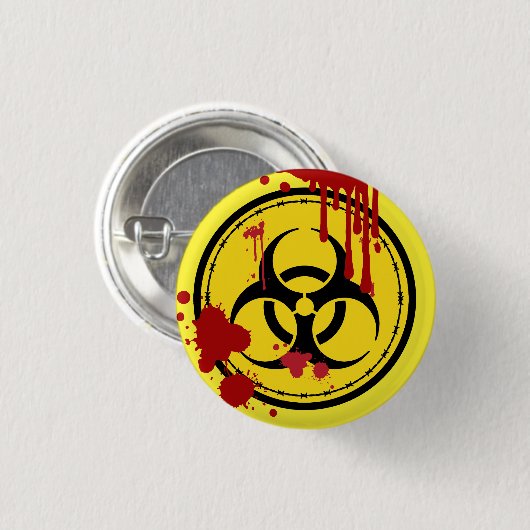 Biohazard Waarschuwingssymbool Bloody Zombie Ronde Button 3,2 Cm (Voorkant /achterkant)