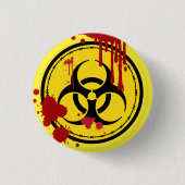 Biohazard Waarschuwingssymbool Bloody Zombie Ronde Button 3,2 Cm (Voorkant)