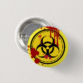 Biohazard Waarschuwingssymbool Bloody Zombie Ronde Button 3,2 Cm