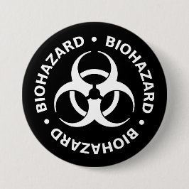 Biohazard Warning Button Pin