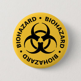 Biohazard Warning Button Pin