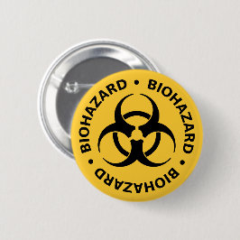 Biohazard Warning Button Pin