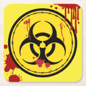 Biohazard Warning Symbool Bloody Paper Onderzetter (Voorkant)