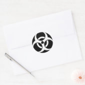 Biohazard wit op zwart ronde sticker (Envelop)