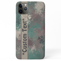 Biohazard Woodland Camo Phone Case met Tekst