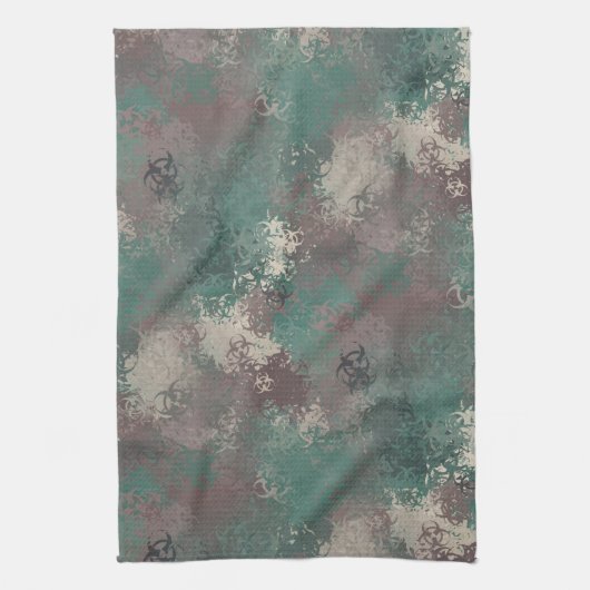 Biohazard Woodland Camo Towel Theedoek (Verticaal)