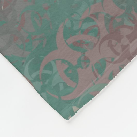 Biohazard Woodland Camo w/ Text Fleece Blanket (Hoek)