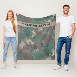Biohazard Woodland Camo w/ Text Fleece Blanket Deken