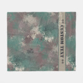 Biohazard Woodland Camo w/ Text Fleece Blanket Deken (Voorkant (Horizontaal))