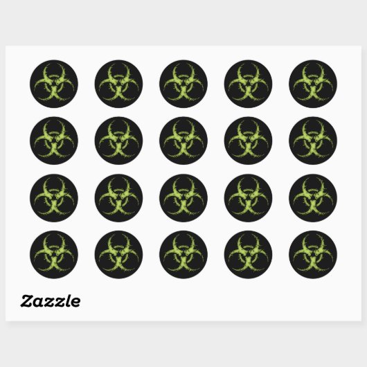 Biohazard -xdist ronde sticker (Vel)