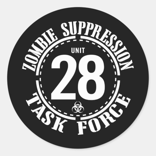 Biohazard Zombie Task Force Ronde Sticker (Voorkant)