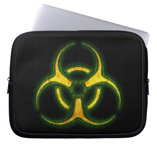 Biohazard Zombie Waarschuwing Laptop Sleeve (Voorkant)