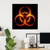 Biohazard Zombie Waarschuwing Poster (Thuiskantoor)