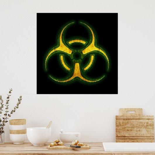 Biohazard Zombie Waarschuwing Poster (Keuken)