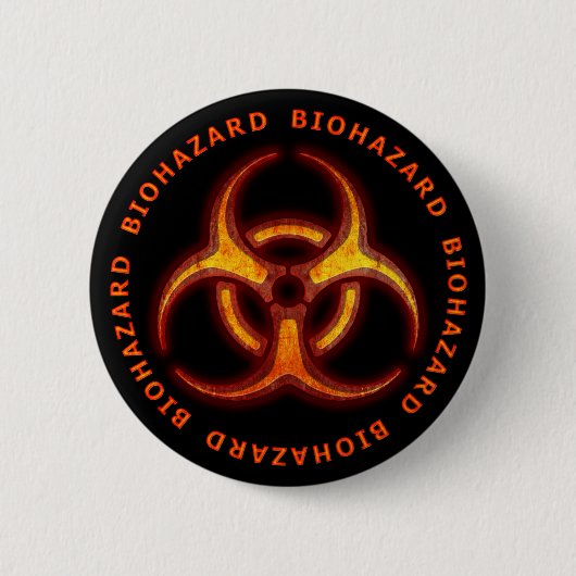 Biohazard Zombie Waarschuwing Ronde Button 5,7 Cm (Voorkant)