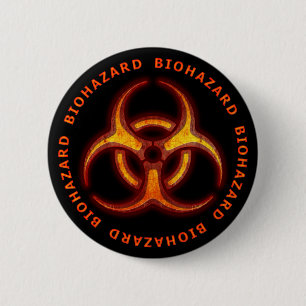 Biohazard Zombie Waarschuwing Ronde Button 5,7 Cm