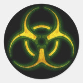 Biohazard Zombie Waarschuwing Ronde Sticker (Voorkant)
