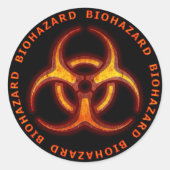 Biohazard Zombie Waarschuwing Ronde Sticker (Voorkant)