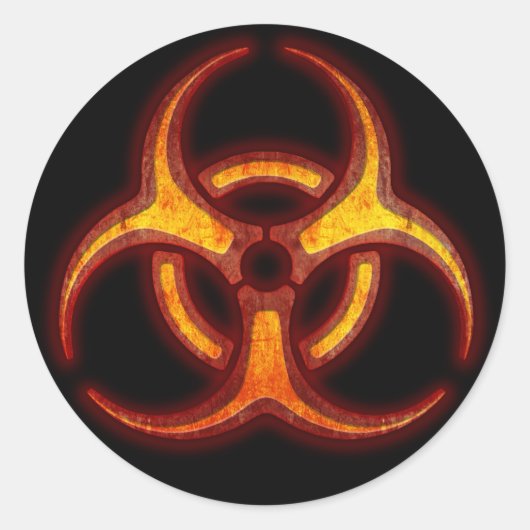 Biohazard Zombie Waarschuwing Ronde Sticker (Voorkant)