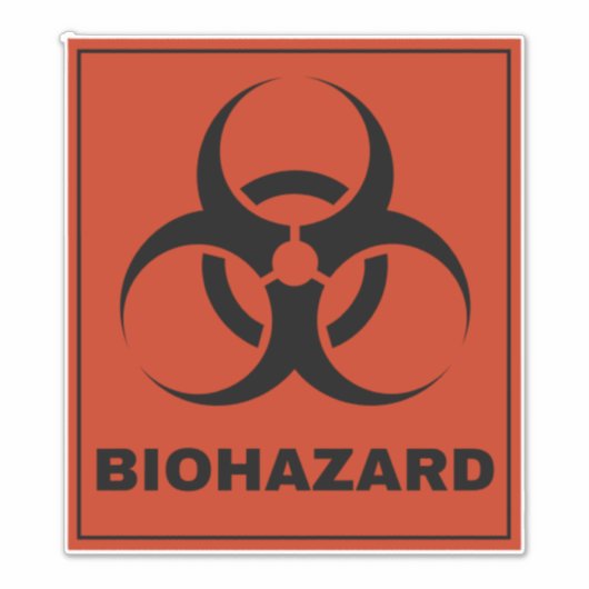 biohazardsymbool sticker (Voorkant)
