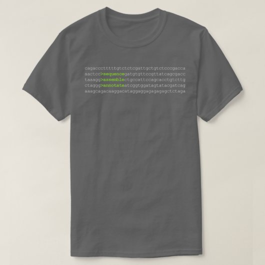 Bioinformatica Genome Sequence Assemble Annotate D T-shirt (Design voorkant)