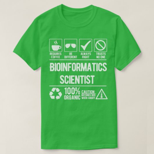 Bioinformatica Scientist Job T-shirt (Design voorkant)