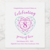 Biolabels van acht jaar wijn etiket (Enkel label)