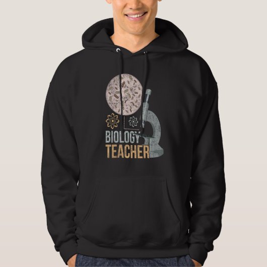 Biologe microbiologie leraar microscoop hoodie (Voorkant)