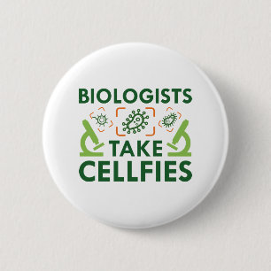 Biologen nemen celfies ronde button 5,7 cm