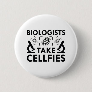 Biologen nemen celfies ronde button 5,7 cm