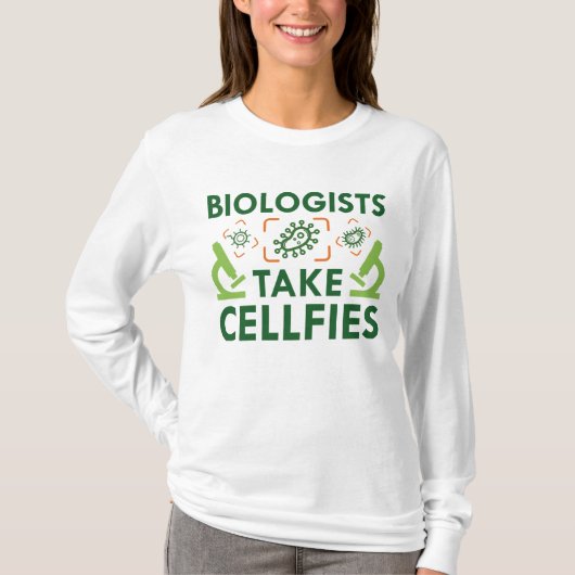 Biologen nemen celfies t-shirt (Voorkant)