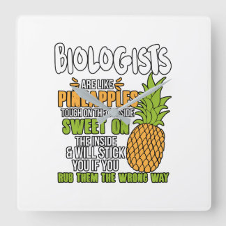 Biologen zijn als ananassen. vierkante klok
