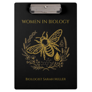 Biologie Bij & Gouden DNA Spiraal Notitieboek Klembord